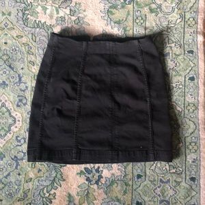 Free people black denim fitted skirt